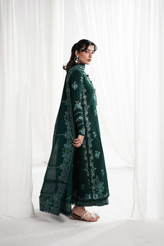 DEEP EMERALD LUXURY EMBROIDERED 3PCS SET NPA3-25418