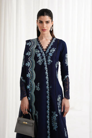 NAVY BLUE LUXURY EMBROIDERED 3PCS SET NPA3-25417