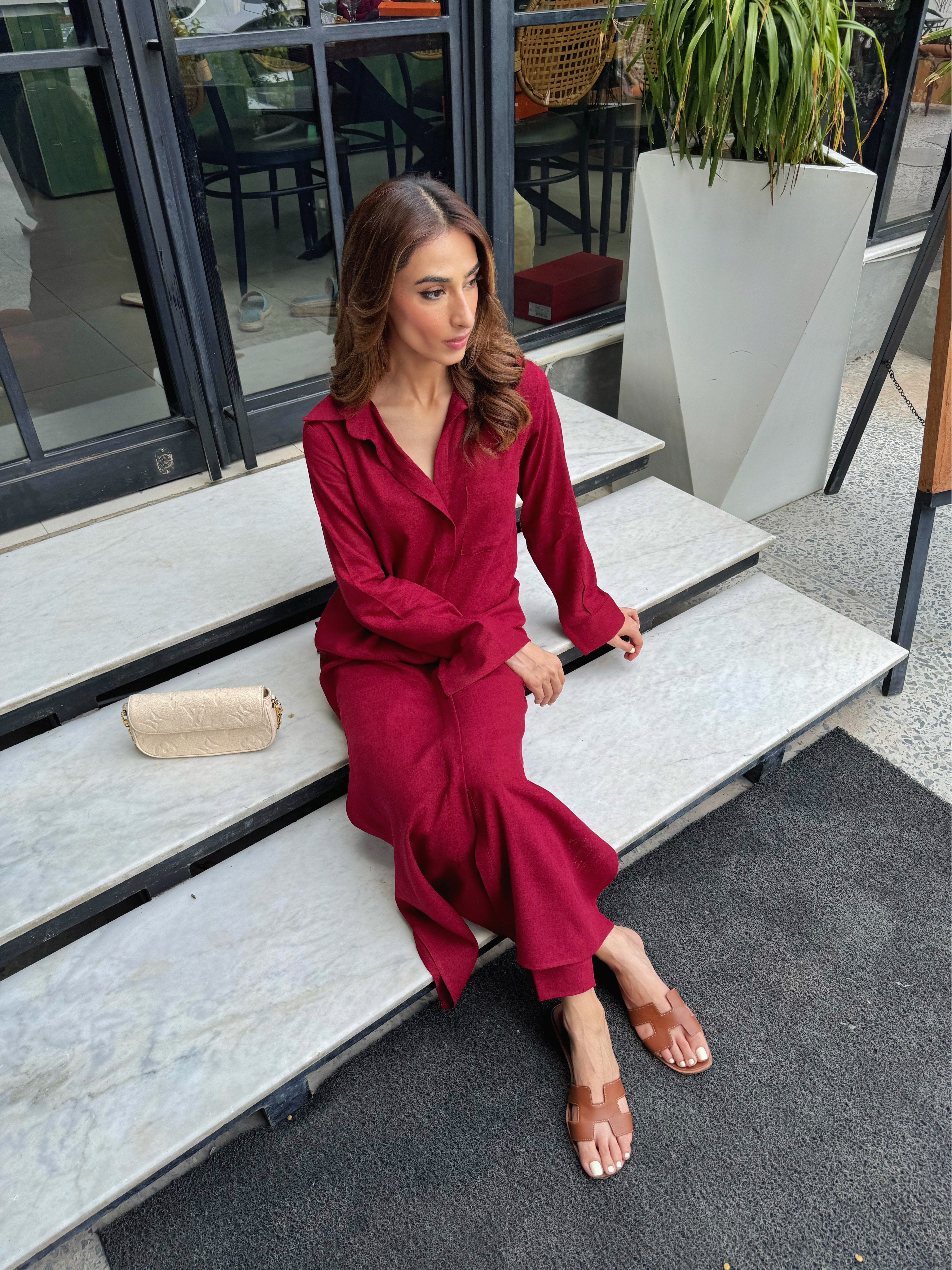 Merlot Alara Linen Set