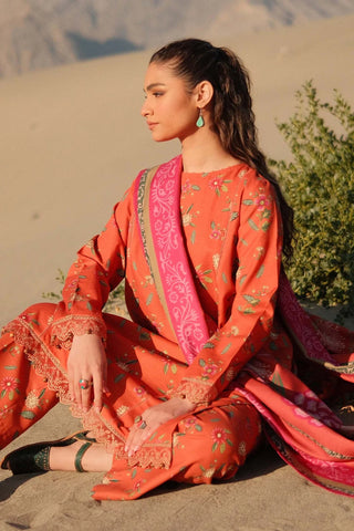 3 Pc Unstitched Printed Khaddar Suit | 505-B