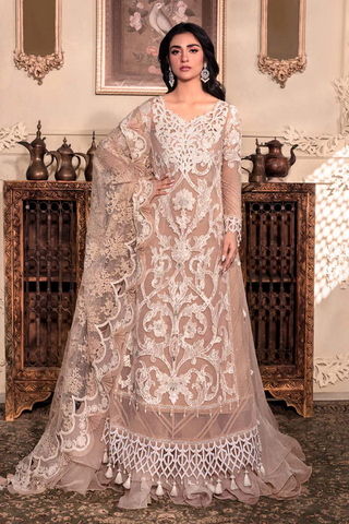 MARIA B EMBROIDERED ORGANZA SUITS UNSTITCHED 4 PIECE D8 - LUXURY COLLECTION