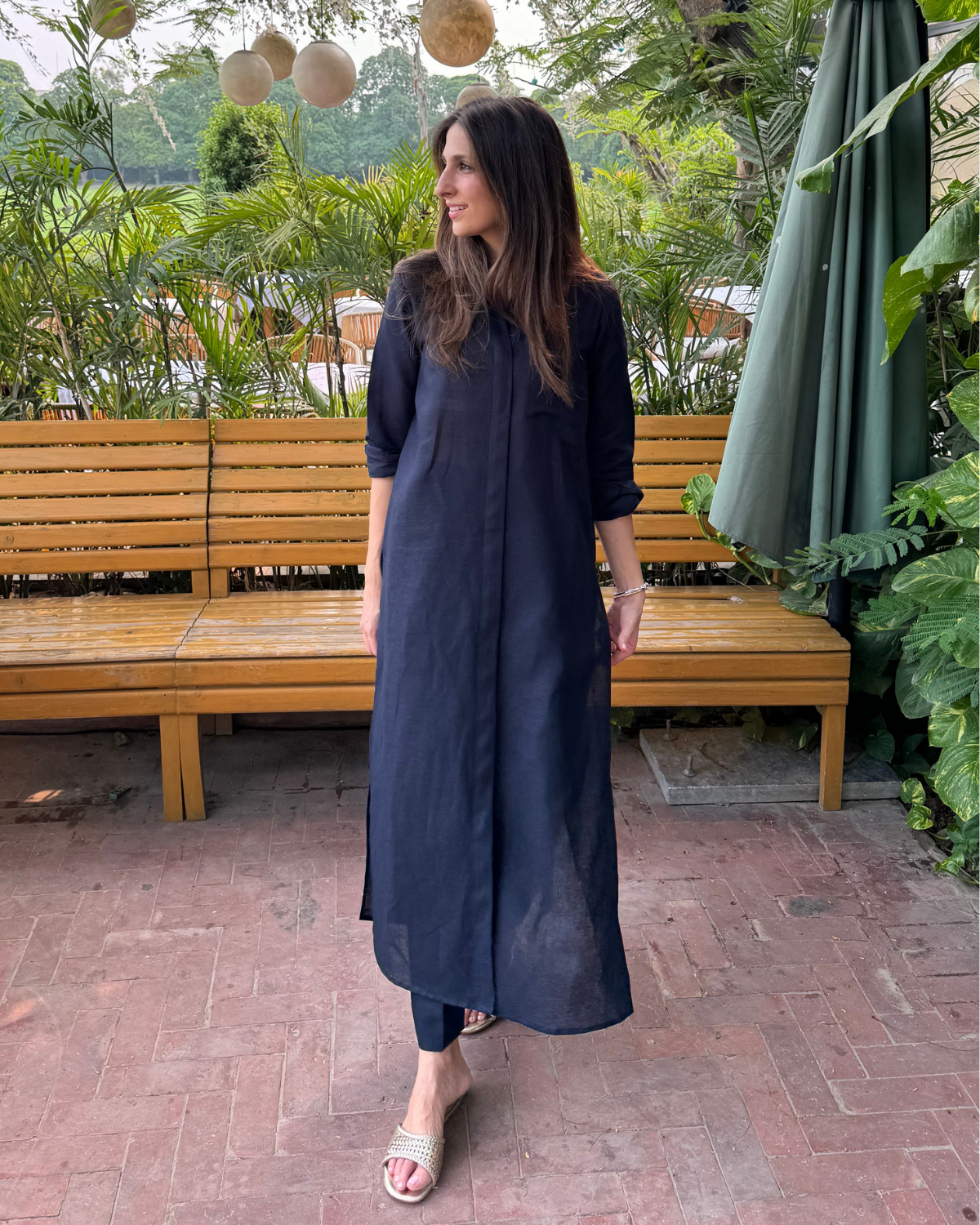 Navy Alara Linen Set