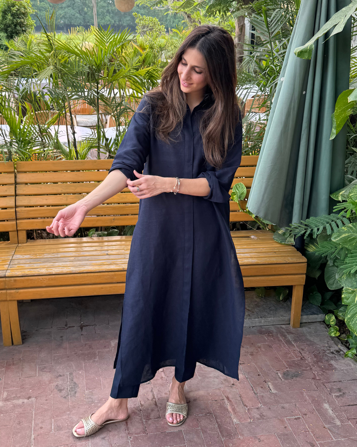Navy Alara Linen Set